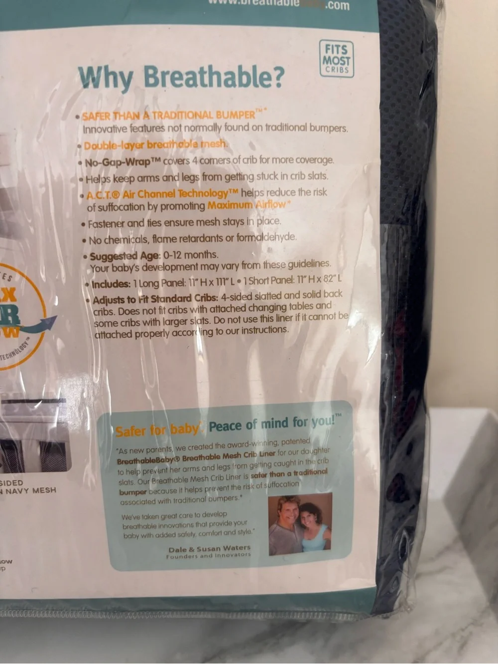 Deluxe Breathable Mesh Crib Liner - New
